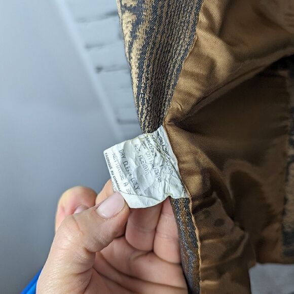 Printed blazer, Shiny fabric blazer, Wood print jacket, 80s 90s blazer - Picture 6 of 10